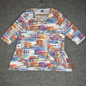 Shana Tunic Top Art To Wear‎ Size Large Artsy Colorful Venice